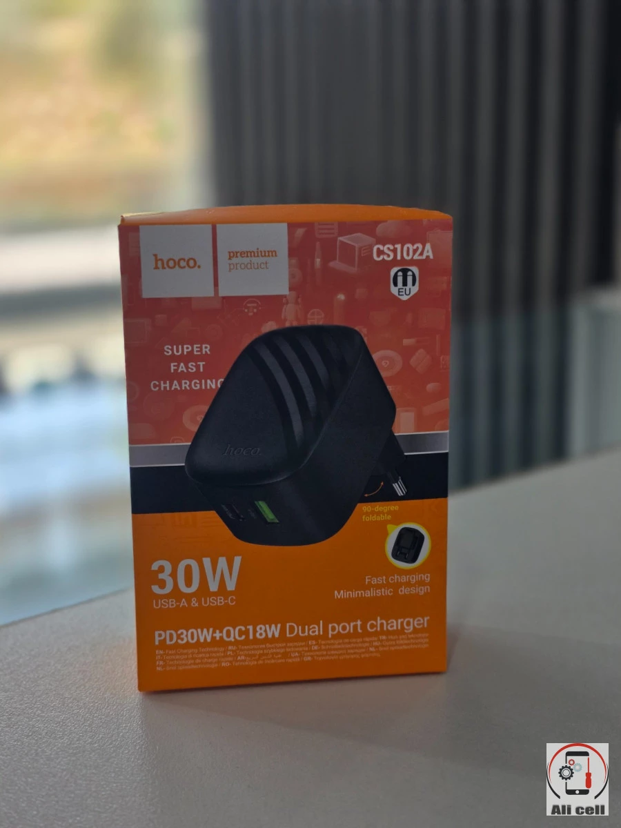Hoco EU PD30W Foldable Plug Fast Charger for iPhone