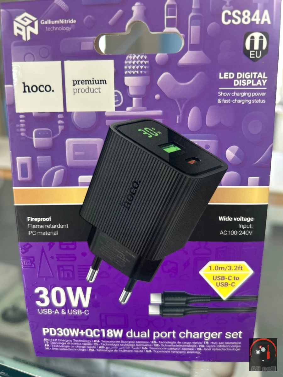 Hoco PD30W+QC18W Dual port charger set