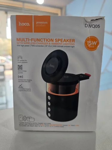 Hoco Multi function speaker with wireless chrger and ambient lighting