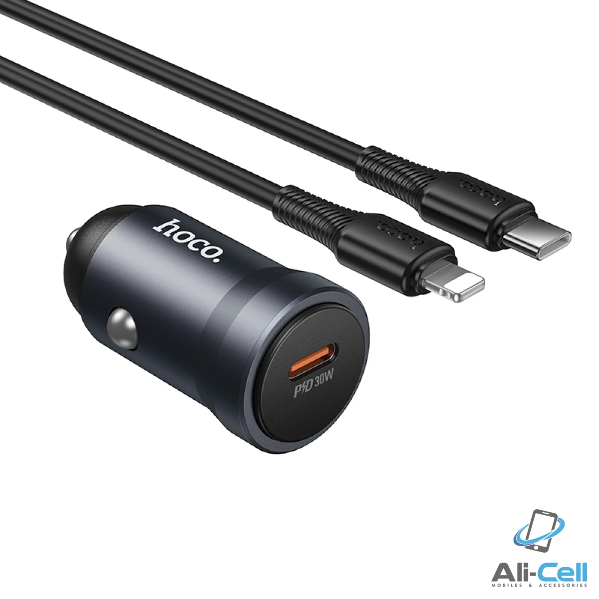 USB-C PD 30W Car Charger with Type-C to Lightning Cable