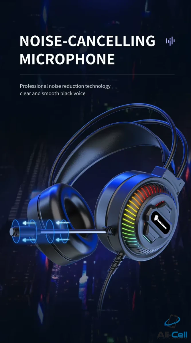PANSEN 7.1 Wired Gaming Headset with Active Noise Cancellation